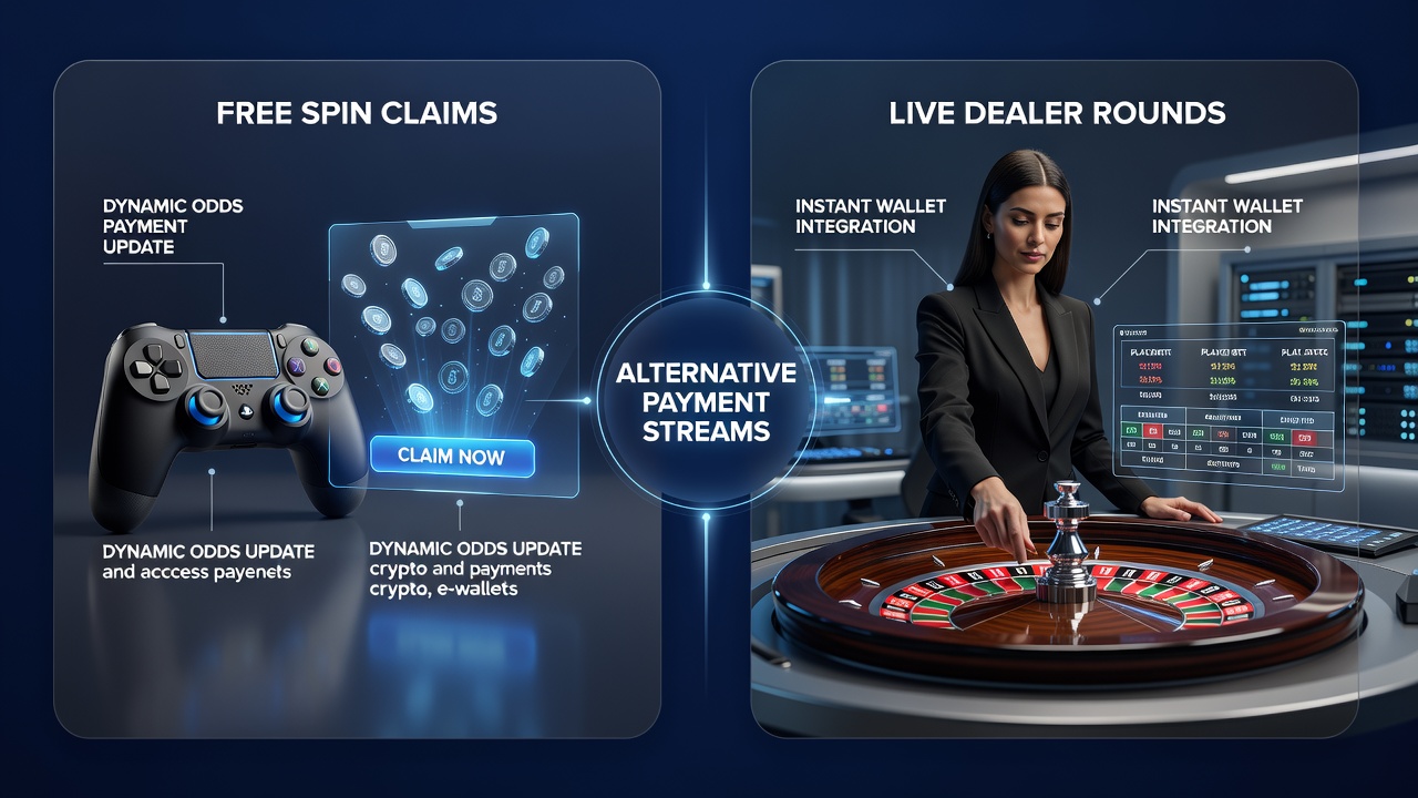 Billede der viser live dealer bord med alternative betalingsintegration på en ny casino platform